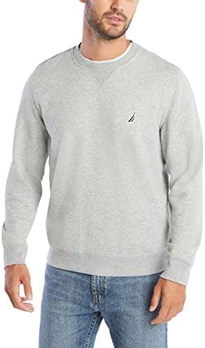 🔥 Nautica unisex - vuxen Basic Crew Neck Fleece Sweatshirt Tröja, Size L