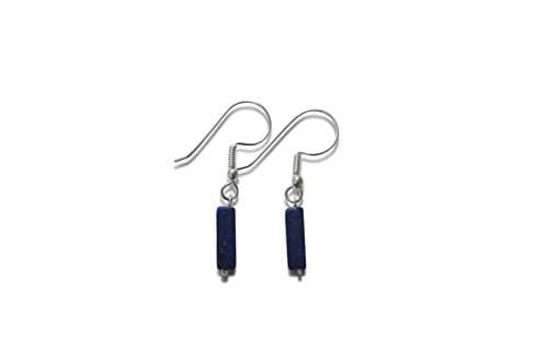 Natural Lapis Lazuli 10mm Faceted Sphere Earrings, 925 Sterling Silver