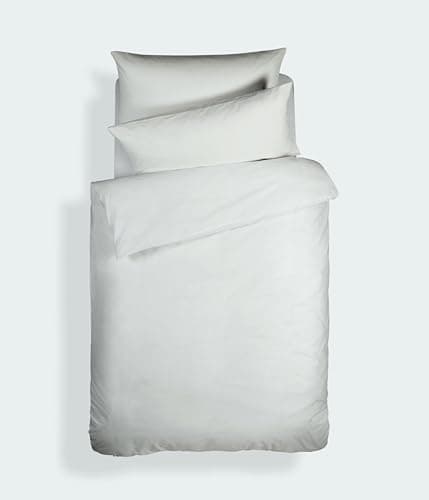 Bianca Plain-Dyed White Duvet Cover Set, 90 cm, 100% Cotton Percale
