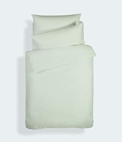 Bianca Light Green Plain-Dyed Percale Cotton Duvet Cover Set for 90 cm Bed
