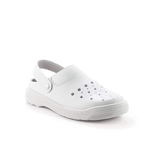 Nizza Punched Professional Safety Shoe — White, Size 35