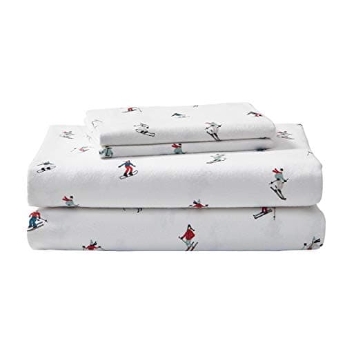 Eddie Bauer Cotton Flannel Sheets – Warm, Breathable, Deep-Pocket (Ski Slope, Full)