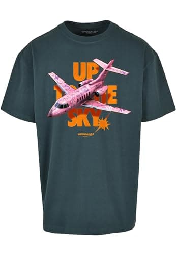 Mister Tee Upscale Unisex Oversize Printed T-Shirt  Up to the Sky  — Bottle Green, S