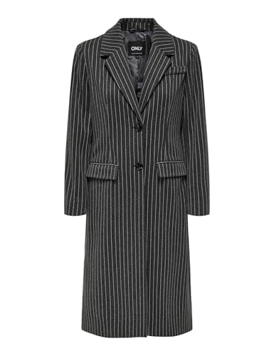 ONLY ONLVERONICA Pinstripe Coat Life OTW — Gray, S