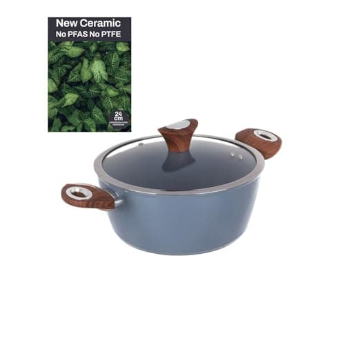 24 cm Blue Pot with Lid — New Ceramic