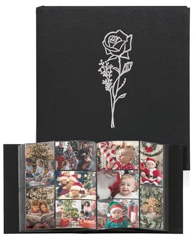 Yuforr Slip-In Linen Photo Album — 1,000 Pockets, 10×15 cm, Black
