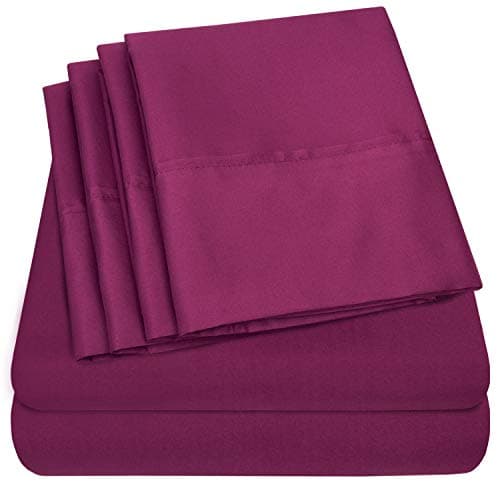 King Size 6-Piece Sheet Set — 1500 Supreme Brushed Microfiber, Berry