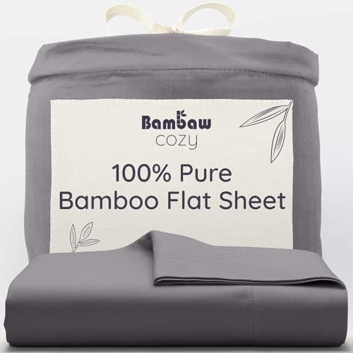 Bamboo Double Flat Sheet 240 x 290 cm, Dark Grey