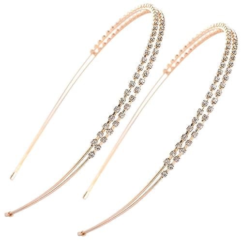 Silver Rhinestone Crystal Bridal Tiara Headbands (2 pcs)