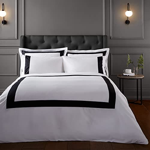 Bianca Fine Tailored Cotton King Duvet Set — White/Black