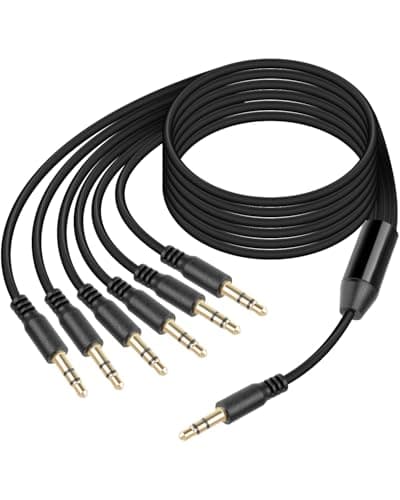 3 ft 3.5mm 1-to-6 Aux Y Splitter Cable