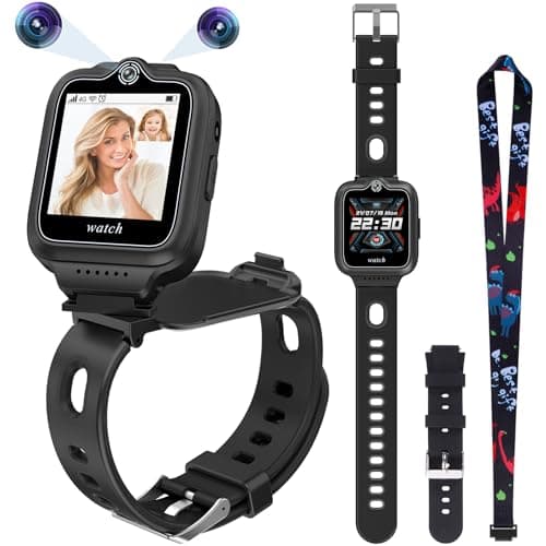 4G GPS Kids Smartwatch T30 — Waterproof, 2-Way Calls, Voice & Video Chat, Camera, SOS (Black)