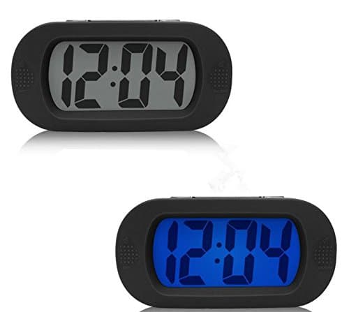 Black Kids Digital Alarm Clock — Large LCD, Snooze & Nightlight