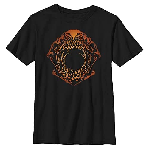 Stranger Things Unisex Kids Mind Flayer Pumpkin Face Short-Sleeve T-Shirt — Black, One Size