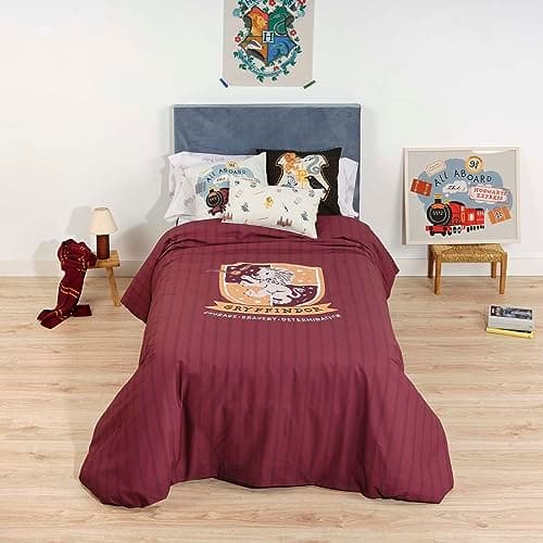 Harry Potter Gryffindor 100% Cotton Duvet Cover with Buttons — 180×220 cm (for 105 cm bed)