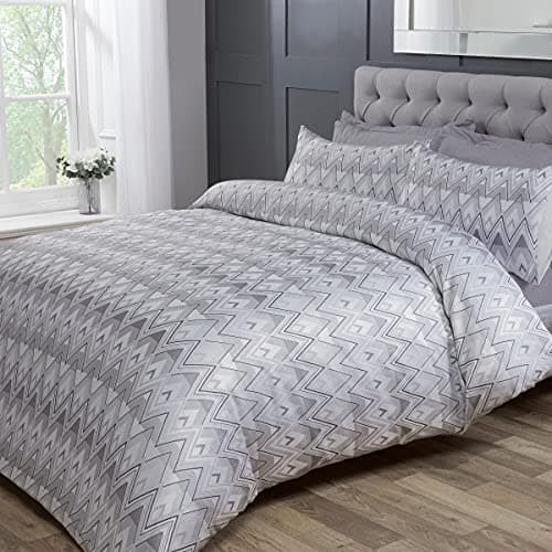 Chevron Jacquard Zig-Zag Geometric Duvet Cover Set King 220×230 cm