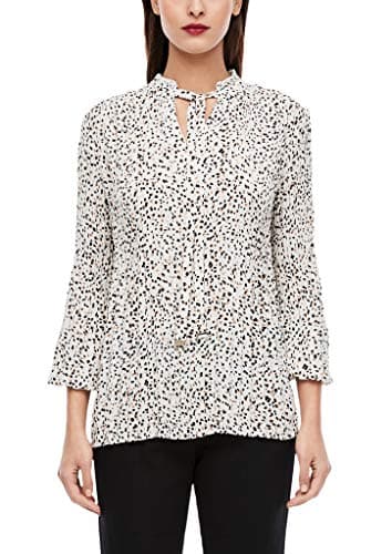s.Oliver BLACK LABEL women’s patterned pleated blouse, cream (M/L)